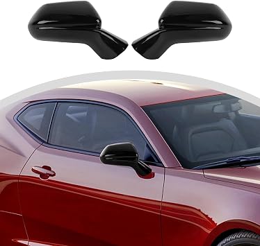 CheroCar Exterior Rear View Mirror Cover Caps Trim Exterior Decoration Accessories for Chevrolet Camaro 2016-2025Black...