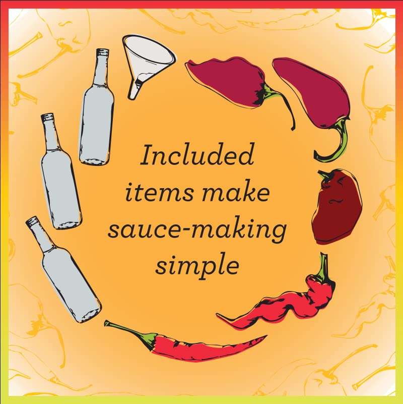DIY ARTISAN HOT SAUCE MAKING KIT Everything Included | July 4th Grilling Sauce Best Gift For Dad, Husband, Friend, & Loved Ones| Make Your Own Gourmet Hot Sauce | Quality Ingredients Dried Hot & Spicy Peppers with 6 Unique Recipes, 3 Bottles