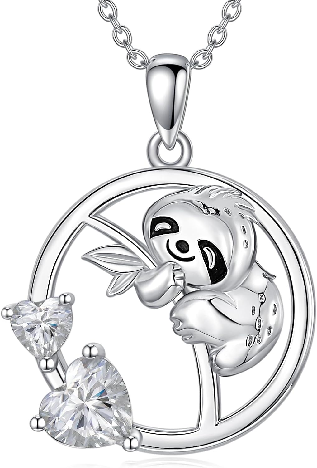 Animals Necklace 925 Sterling Silver Cute Pendant Necklace for Women Sloth Panda Cat Butterfly Jewelry Gifts for Her Animal Lovers Mothers Day Birthday Christmas