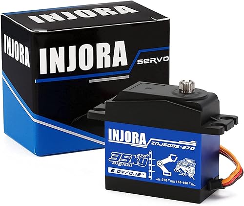 Miniatura 5 de INJORA Motor RC 550 cepillado y servo 77.2 lbs servo de alto esfuerzo de torsión para modelos de coches RC camión sobre orugas