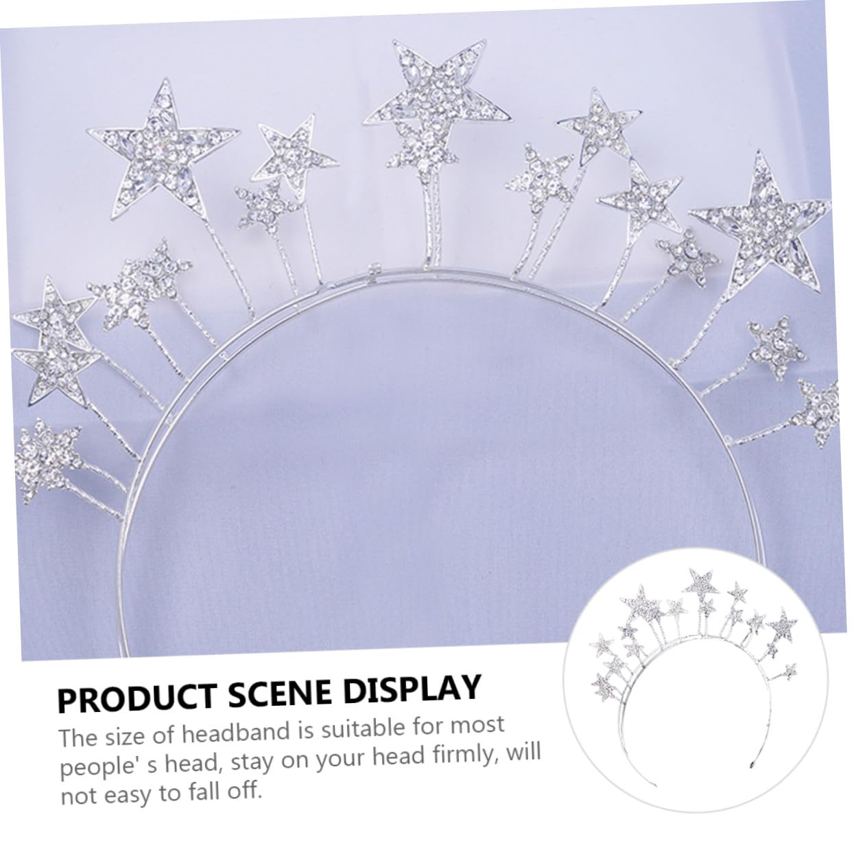 VICASKY 3 Pezzi Fascia Glitter Stelle Cinque Punte in Cerchietto per Sposa e Accessorio per Matrimonio Compleanno Tirare