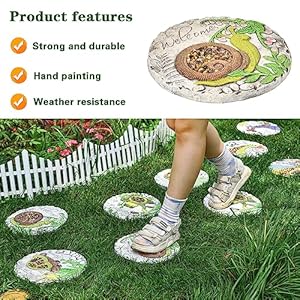 Sungmor 3PC Pretty Garden Stepping Stones, 9.8" Large Concrete Decorative Stones with Beautiful Pattern, Unique Outdoor Lawn Accents, Yard Walkway Flower Bed Wall Shelf Welcome Friends Decorations Sungmor 3PC Pretty Garden Stepping Stones 98 Large Concrete Decorative Stones with Beautiful Pattern Unique Outdoor Lawn Accents Yard Walkway Flower Bed Wall Shelf Welcome Friends Decorations
