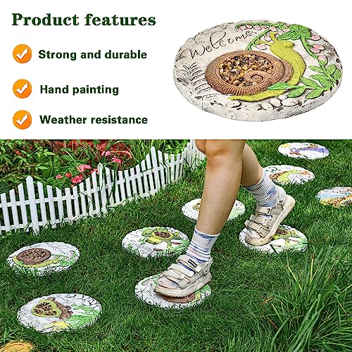 Sungmor-3PC-Pretty-Garden-Stepping-Stones-98-Large-Concrete-Decorative-Stones-with-Beautiful-Pattern-Unique-Outdoor-Lawn-Accents-Yard-Walkway-Flower-Bed-Wall-Shelf-Welcome-Friends-Decorations Sungmor 3PC Pretty Garden Stepping Stones 98 Large Concrete Decorative Stones with Beautiful Pattern Unique Outdoor Lawn Accents Yard Walkway Flower Bed Wall Shelf Welcome Friends Decorations