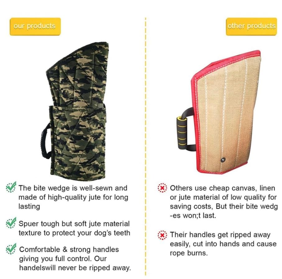 Luminexia Manchette Mordant Manches de Dressage de Chien en Chanvre Berger Allemand Manchon de Dressage de Chien Manchon Mordant Fournitures de Dressage