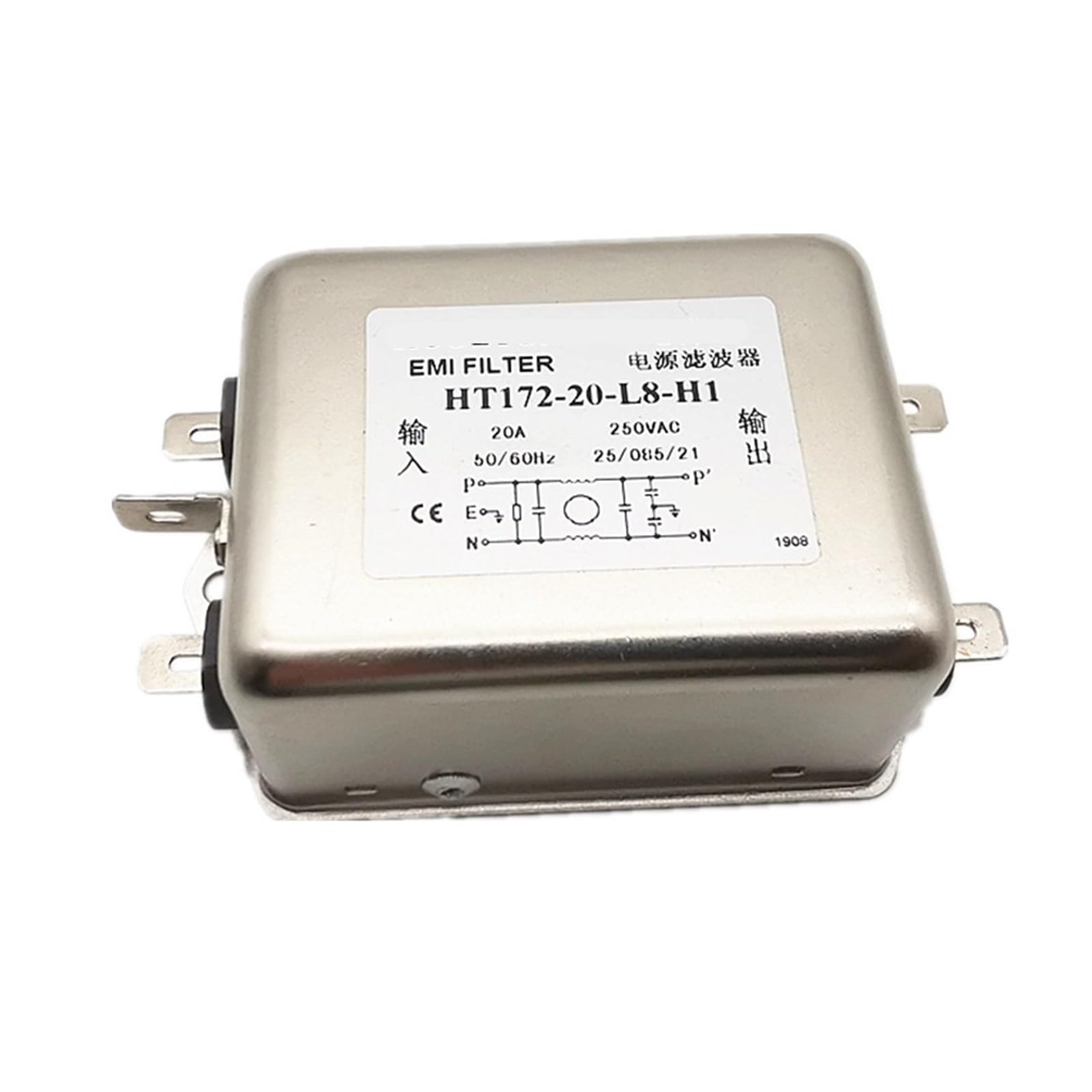 Filtre de Puissance monophasé HT172-20-L8-H1 HT172-20-M4-H1