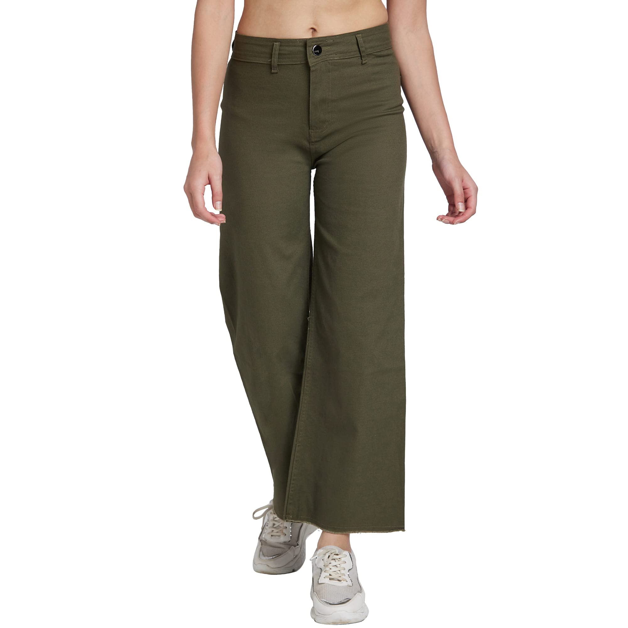Spykar Women's High Rise Slim Fit Ankle Length Blended Trackpant in neutral