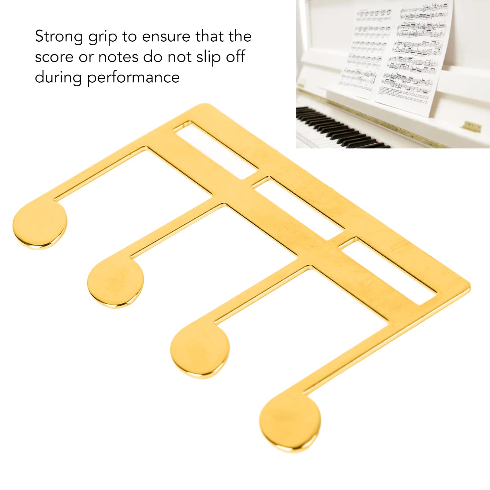 HANABASS Lot De 2 Pinces à Partition En Métal Doré Pour Pupitre De
