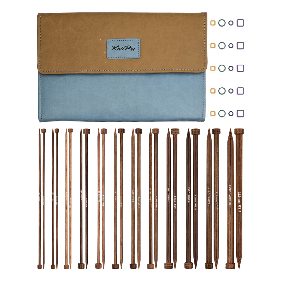 KnitPro Ginger Single Point Knitting Needle Set - 3.5-12mm - 25cm - Birch Wood