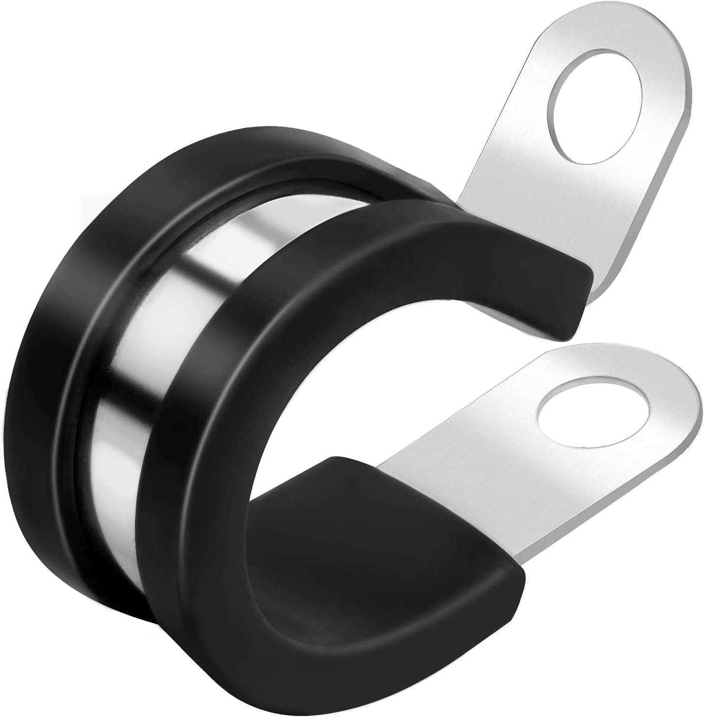 PADTON 25 Pack 3/8 Inch Stainless Steel Cable Clamps, Metal Pipe Clamps