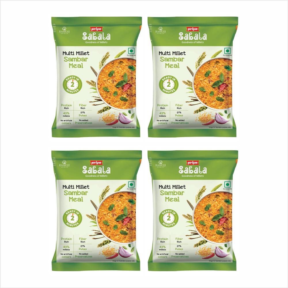 Sabala Multi Millet Sambar Meal Total 240gms (PACK OF 4) 60gm Each-image-30