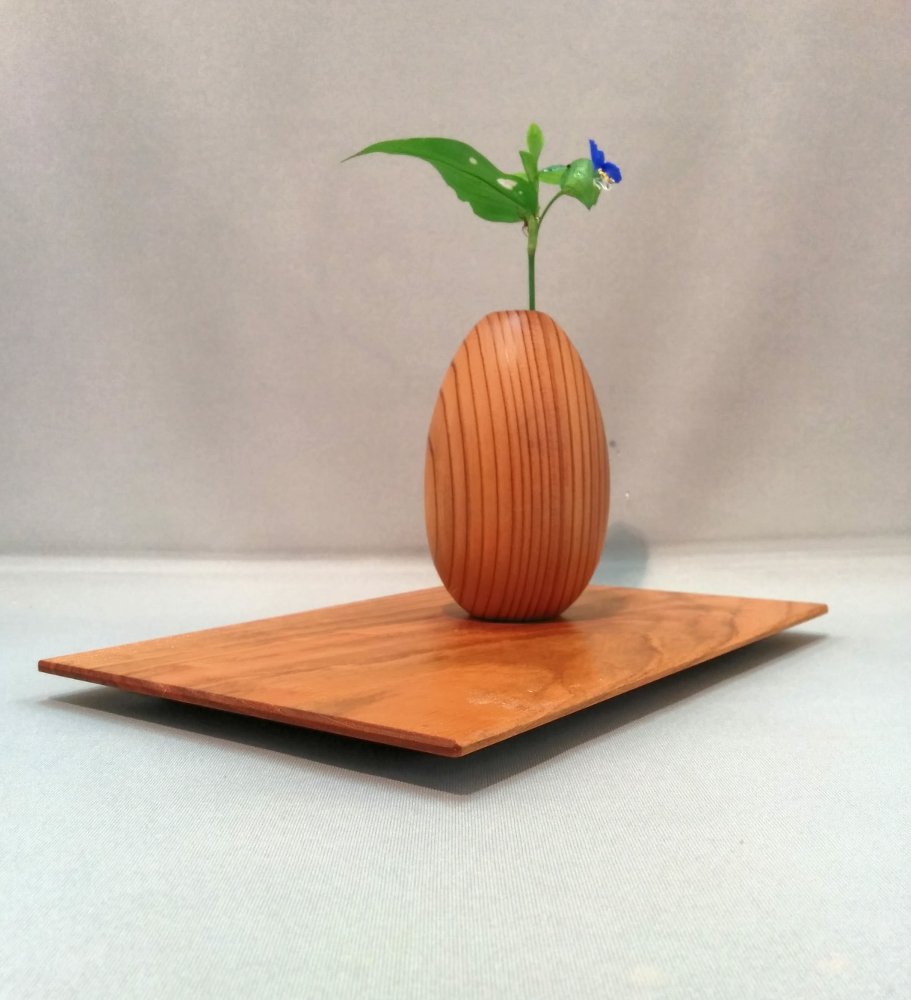 Amazon｜katajiya 木製 トレイ カフェトレイ 花台 花瓶敷 ヤマザクラ