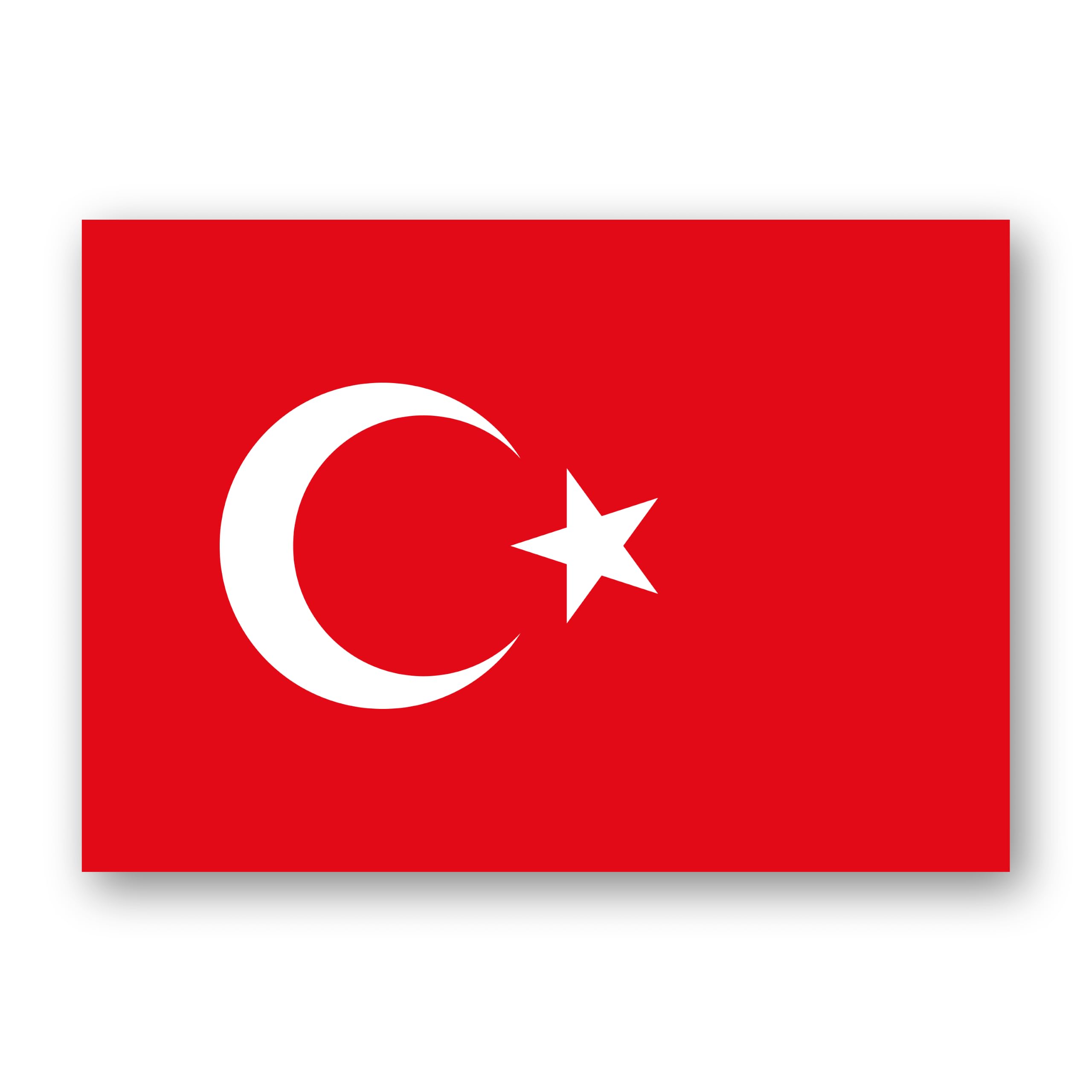 Pack of 10 Turkish Flag Stickers Türkiye Flag Sticker 7.4 x 5.2 cm Vinyl