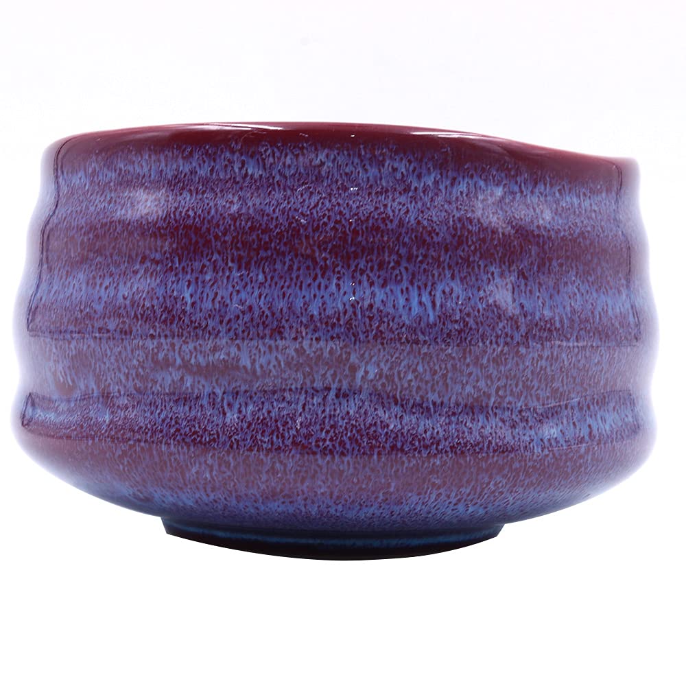 Ciotola per tè tradizionale giapponese Chawan, realizzata a mano in Giappone, colore: Viola Rosso