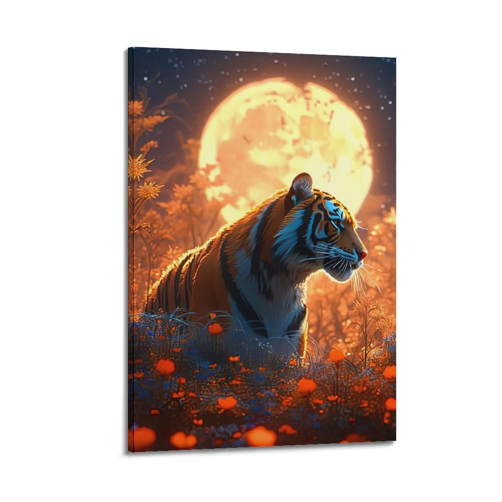 WPHSFX Wildlife Artwork Poster Lonely Tiger Poster Decorative Painting Canvas Wall Posters And Art Picture Print Modern Family Bedroom Decor Posters 20x30inch(50x75cm)