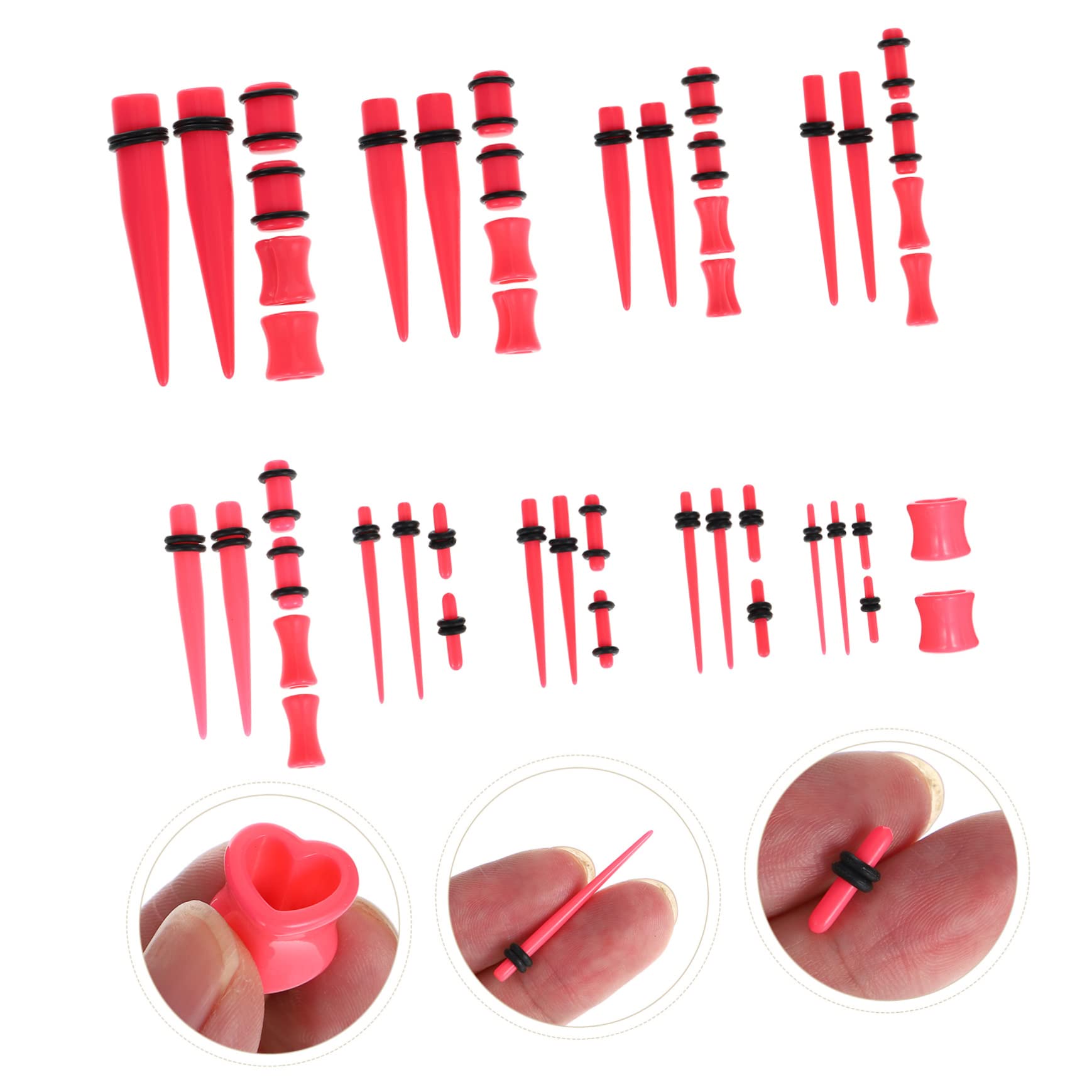 BESPORTBLE Safe Ear Piercing Jewelry 48pcs Acrylic Ear Gauges Perfect Gauge Kit and Decorations