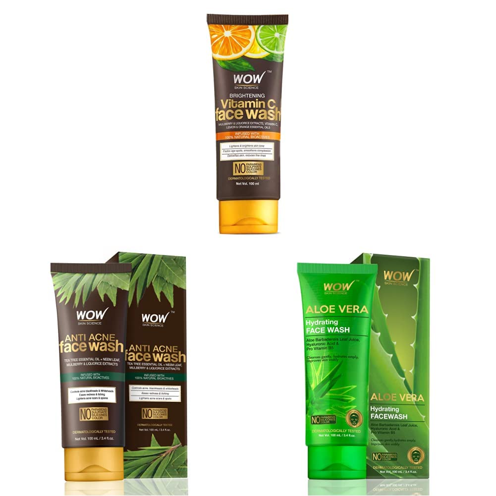 Buy WOW Skin Science C Face Wash 100ml Tube & WOW Skin Science Anti