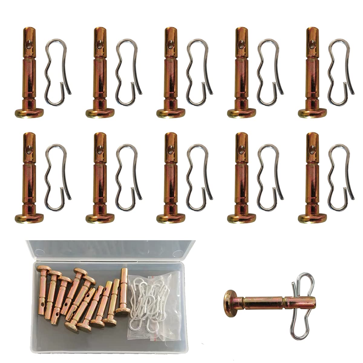 Kit 10 Goupilles De Cisaillement + 10 Goupilles Fendues Pour Souffleuse à Neige - Modèles 738-04124 & 714-04040