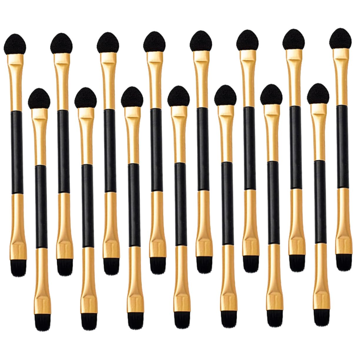 IWOWHERO Makeup Brush Set 15pcs Double-headed Eyeshadow Applicators Travel Size Perfect for Home Salon