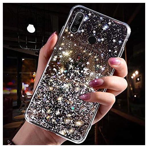 Rongchuang Kompatibel med Huawei P30 Lite fodral stötsäkert skyddande skal glitter, Svart (Svart) - Qjuegad00044866