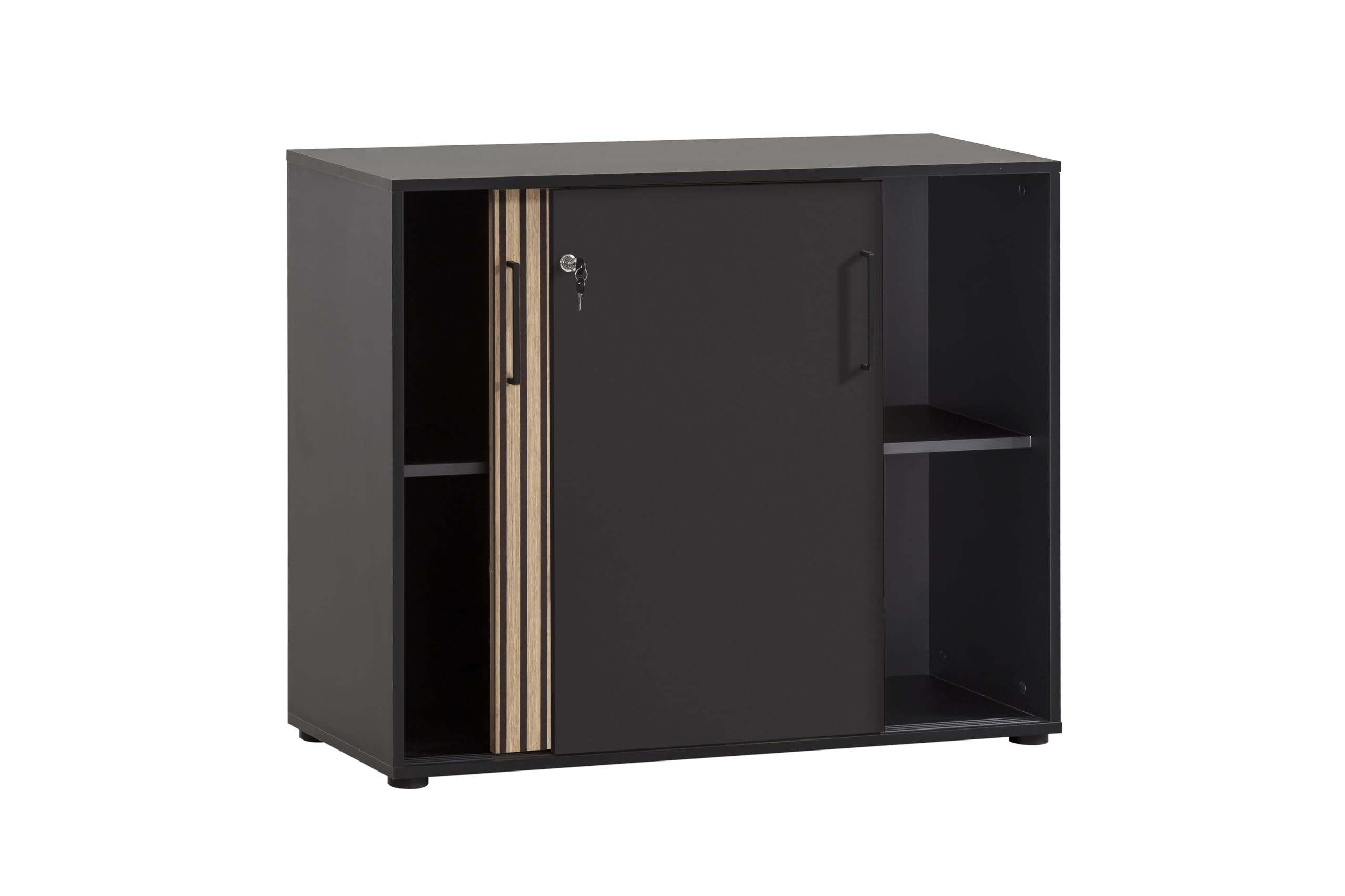 Schildmeyer Aktenschrank Hank 701972, Schwarzmatt/Akustikpaneel Optik, 100 x 41 x 83,6 cm