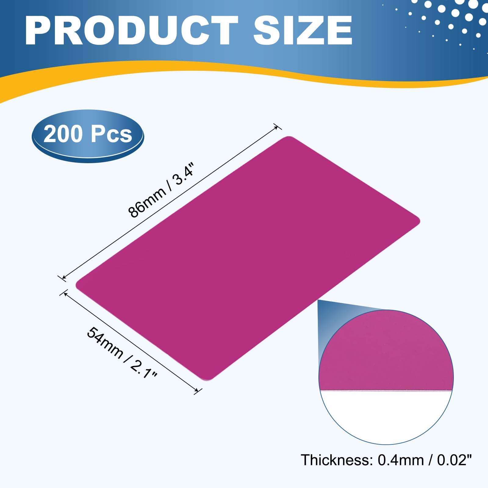 sourcing map 200 tarjetas de visita de metal con grabado láser de aluminio, tarjetas de nombre en blanco (0.4 mm de grosor, morado) – Multiusos personalizadas, para grabador láser CNC, bricolaje