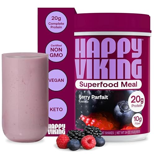 Miniatura 37 de Happy Viking Proteína de fresa + superalimentos en polvo, creado por Venus Williams, 0.71 oz de proteína, bajo en carbohidratos, ceto, vegano, sin