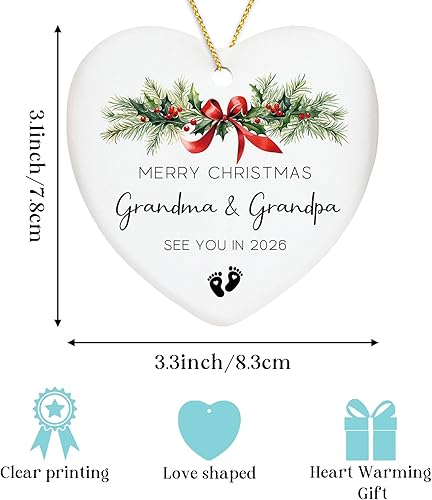 Miniatura 2 de Adorno de cerámica para anuncio de embarazo o abuelos para abuelos por primera vez para abuela y abuelo, regalos para nuevos abuelos, decoración de