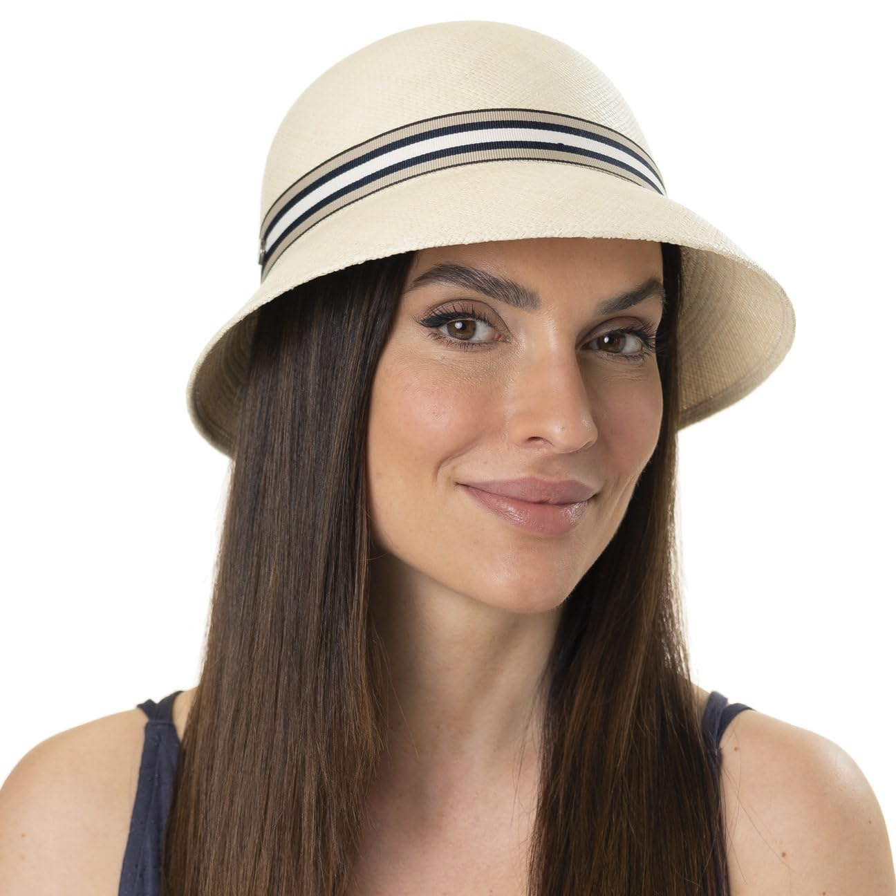 Lierys Sportive Blue Sombrero Cloche Panama Proteccion UV 50+ Mujer Primavera Verano