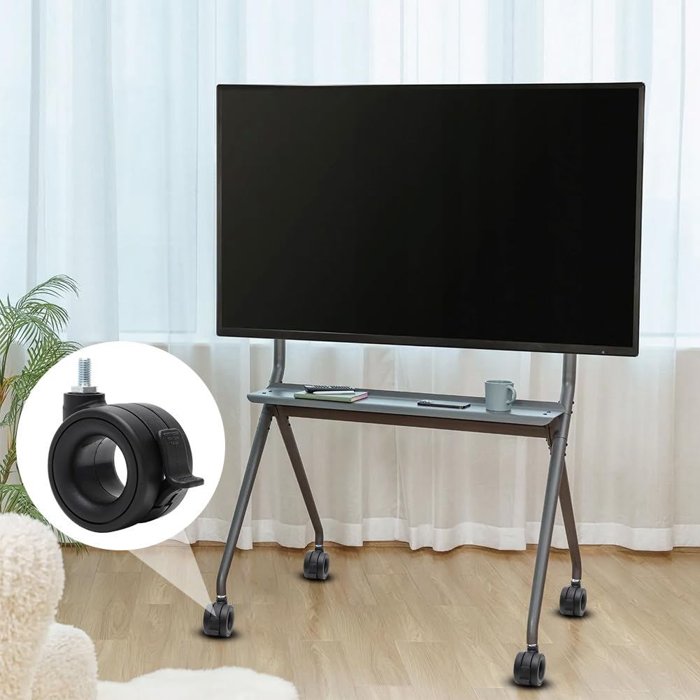 Juego de 4 ruedas para cargas pesadas, hasta 80 kg, ruedas giratorias con freno rosca M8, ruedas para muebles con freno, ruedas para muebles y cargas pesadas, ruedas giratorias para muebles y