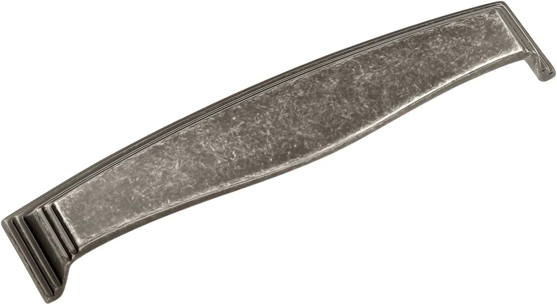 Hickory Hardware 1 Pack Solid Core Kitchen Cabinet Pulls, Luxury Cabinet Handles, Hardware for Doors & Dresser Drawers, 3 Inch, 3-3/4 Inch (96mm) & 5-1/16 Inch (128mm) Hole Center, Black Nickel Vibed
