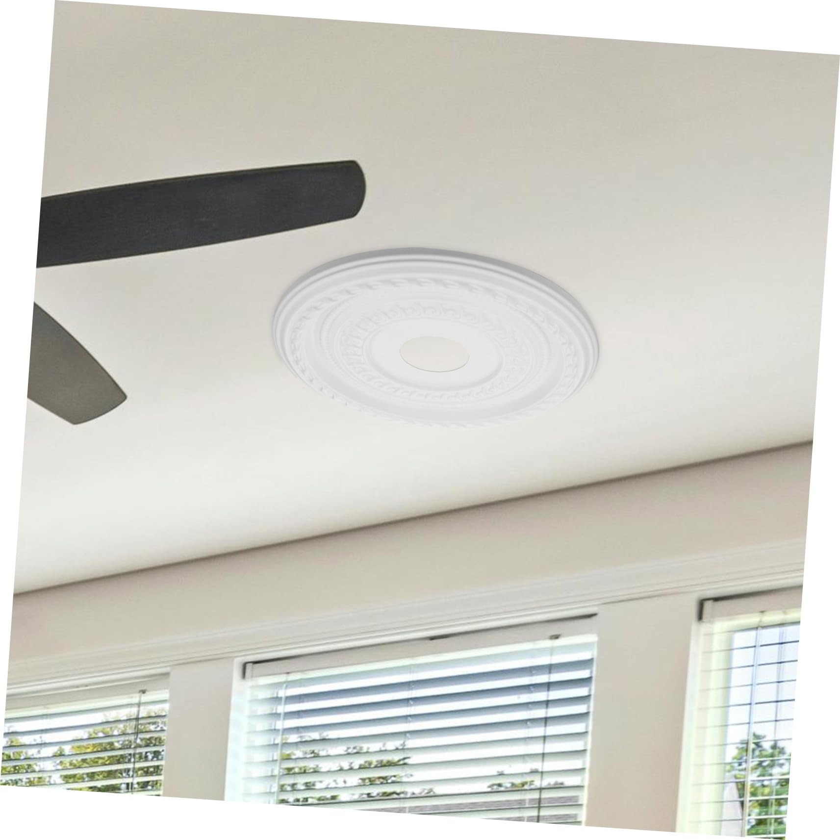 Medaglione Decorativo Soffitto Pu Bianco per Luce, 1 Pezzo