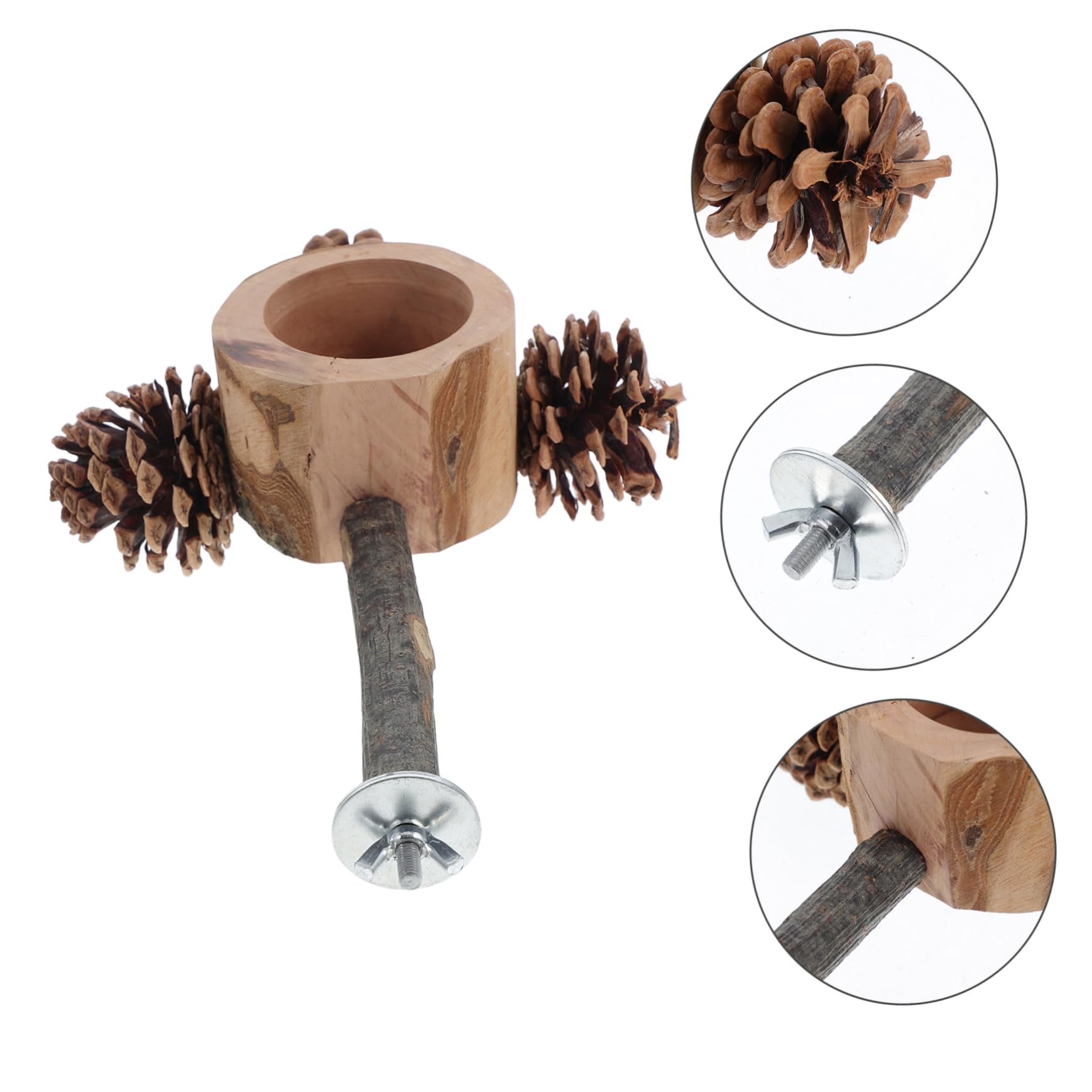 HAPINARY Portable Wooden Bird Stand with Feeding Cup Versatile Parrot Playground for Training and Entertainment Durable Table Perch for Parakeets Easy to Clean Design for Pet Birds