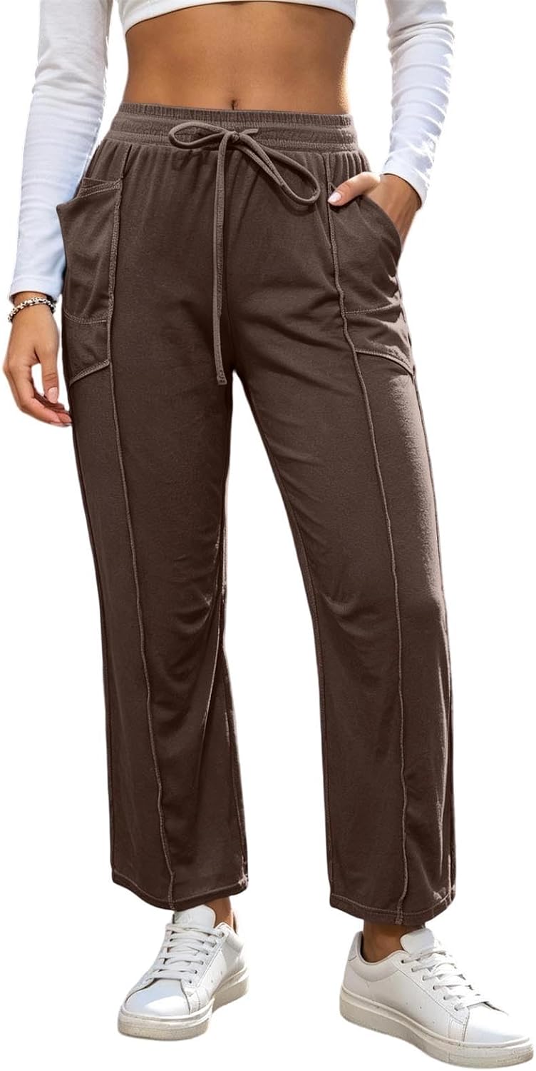 Wide Leg Sweatpants for Women Casual Lounge Pants with Pockets
