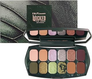 r.e.m. beauty by Ariana Grande Wicked: For Good | Ozian Forest Eyeshadow Palette | Highly Pigmented, Blendable Eye Shadows | Mix of Matte, Duo-Chrome, Shimmer and Glitter Formulas | 12 Shades
