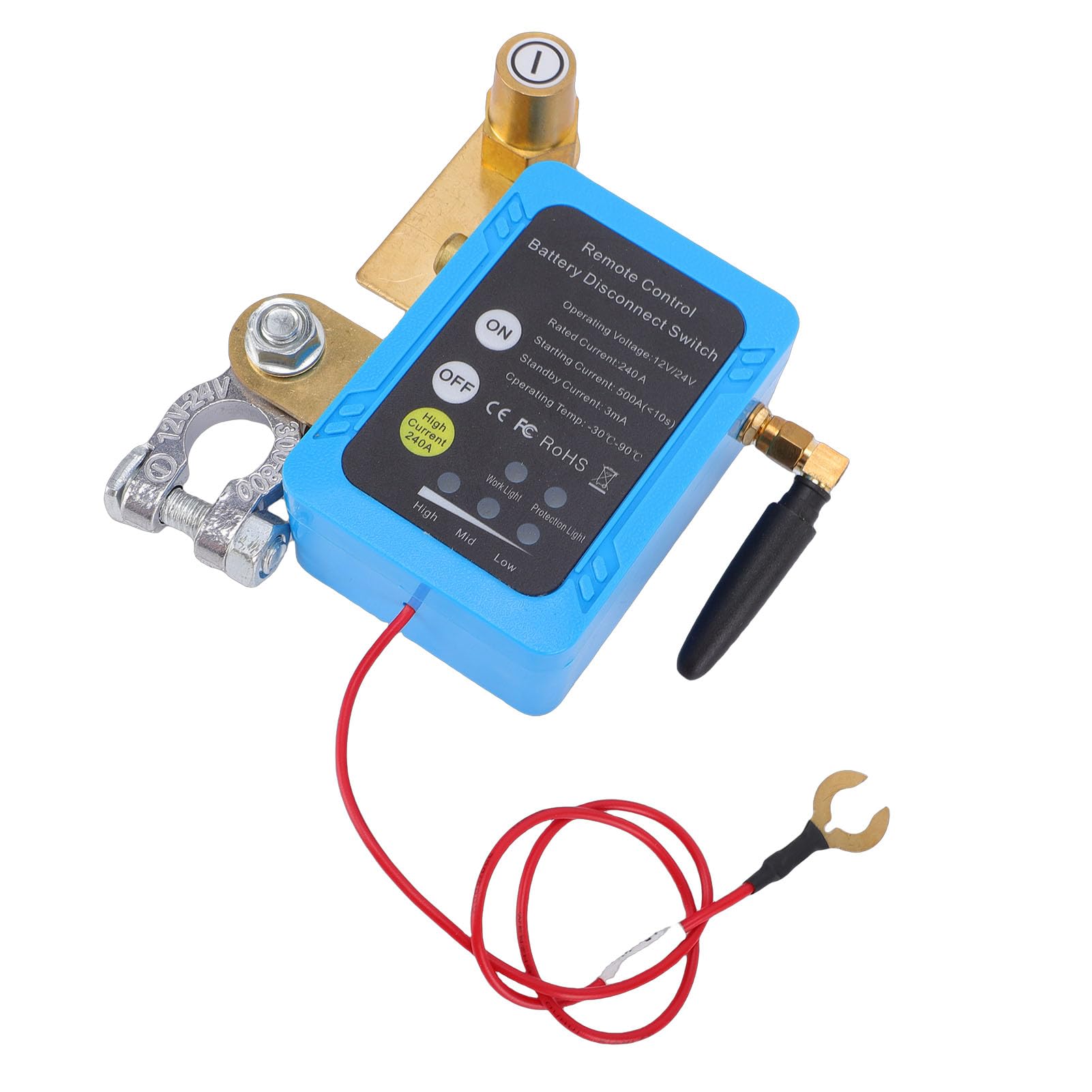Interruttore Staccabatteria, ABS e Ottone con Telecomando, 240A 12V 24V per Auto, Camion, Barche Previene il Consumo di Energia