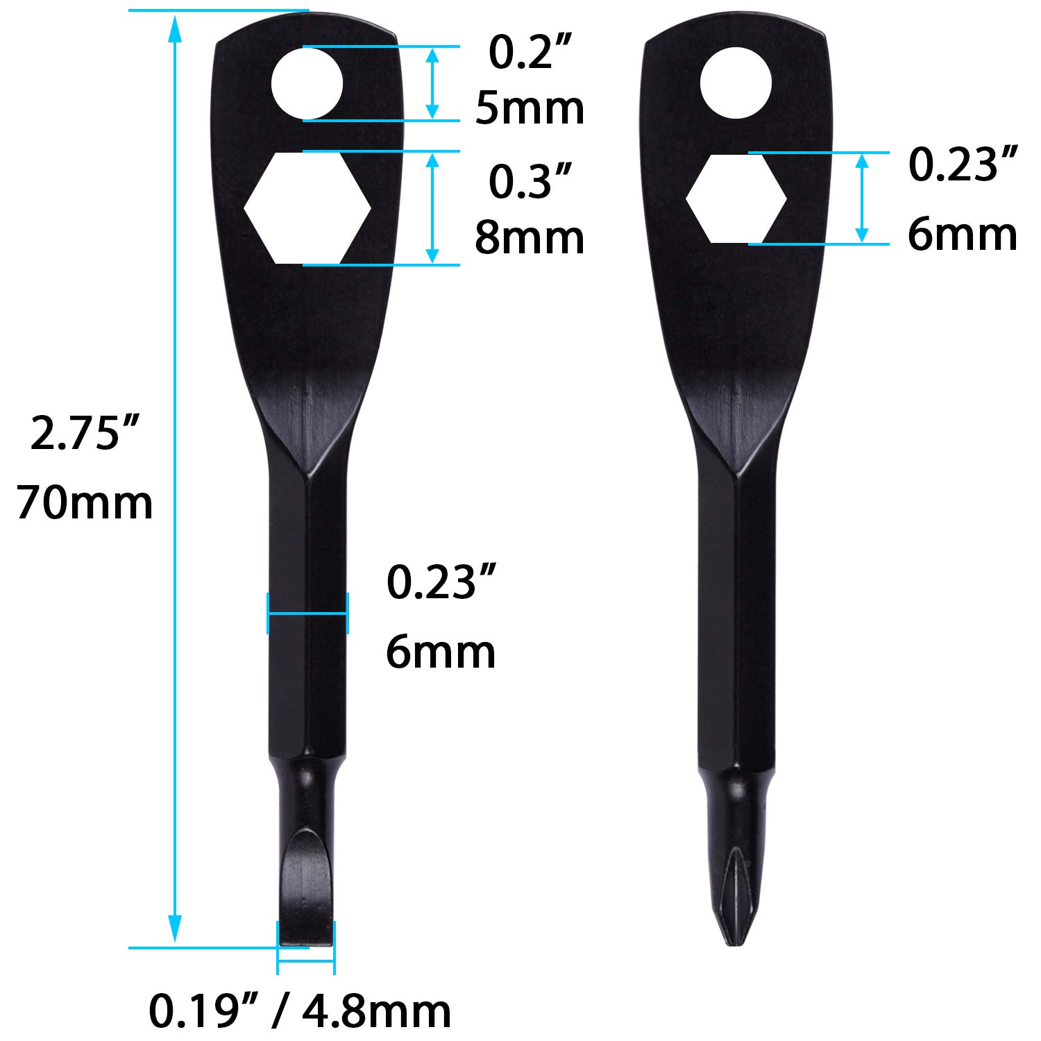 Set 4 Portachiavi Con Cacciavite - Testa Piatta E Phillips, Argento, Per Riparazioni Urgenti - Foto 3