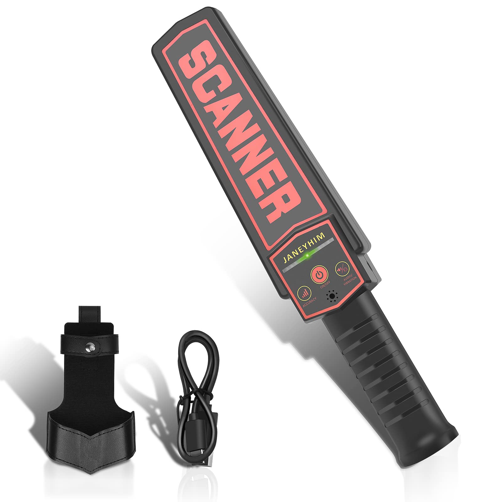 JANEYHIM Metal Detector Wand Rechargeable,Nail Finder,Metal Detector Wand for Woodworking,Security wand(with Battery, with USB Cable)