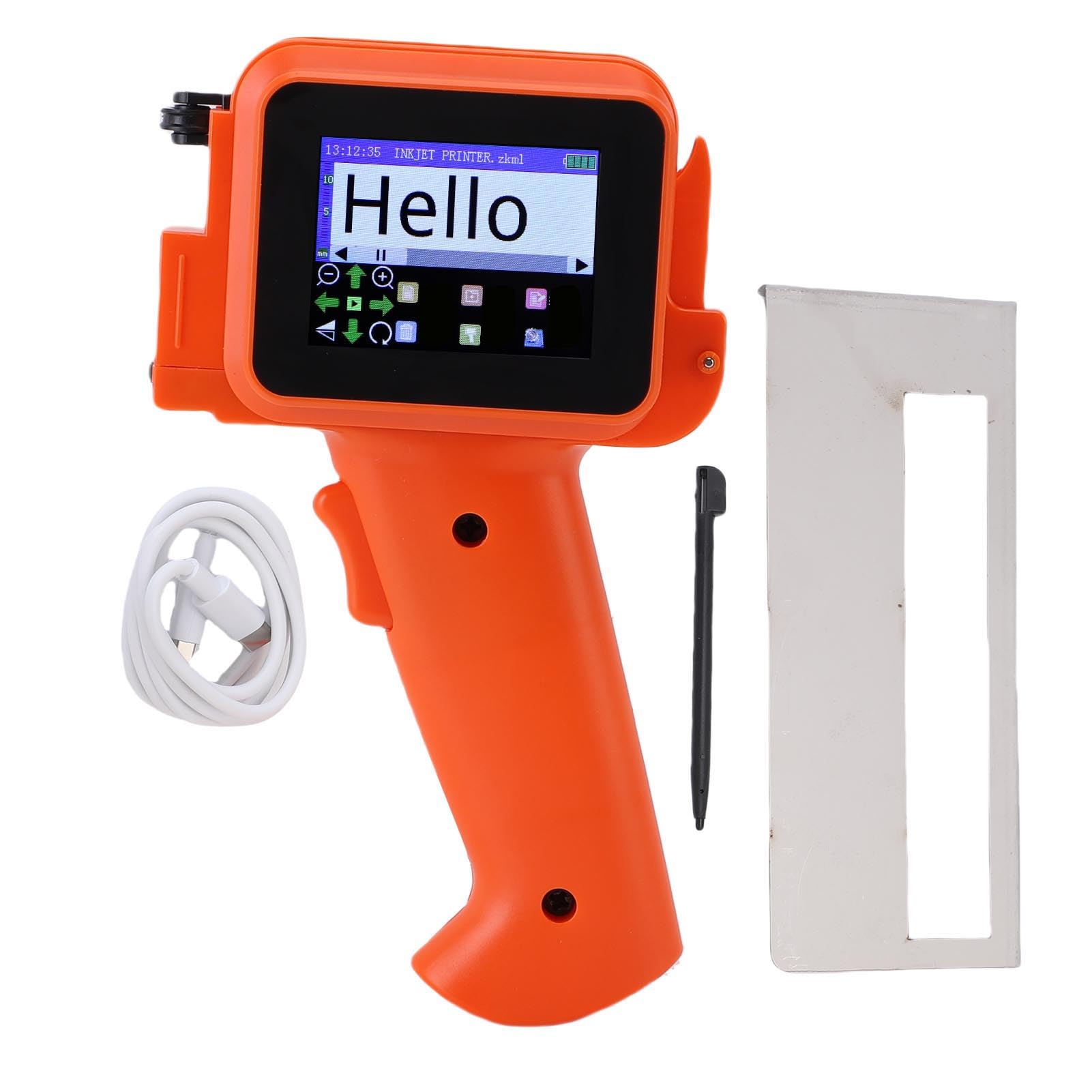 FTVOGUE Impresora de Inyección de Tinta Portátil ABS Impresora de Inyección de Tinta Portátil 600DPI Pantalla Táctil de 2,4 Pulgadas de Impresión de 1 a 12,7 Mm para Código QR Código de Barras Texto