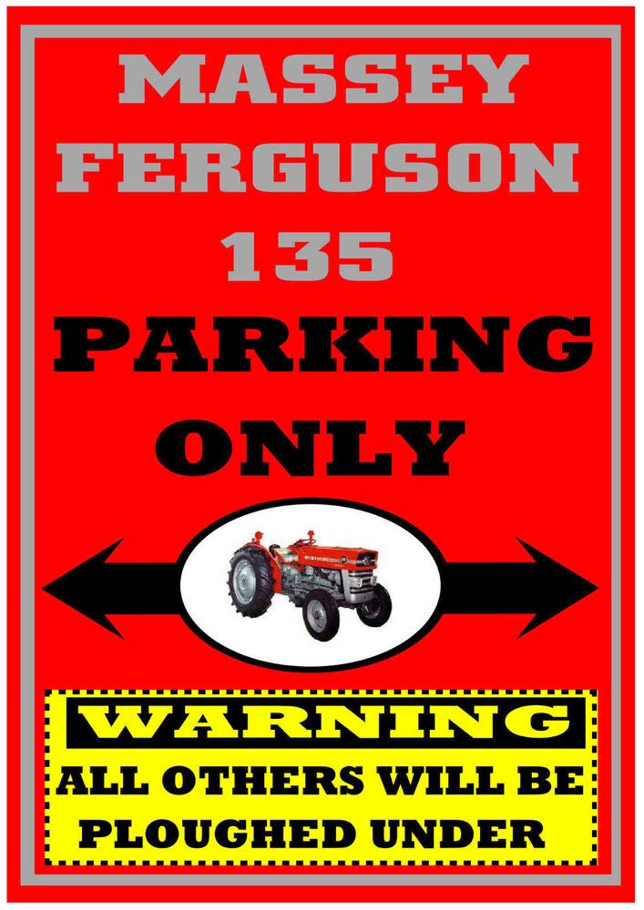 Massey Ferguson 135 Mf135 Tractor Parking Metal Sign Vintage Metal Tin Sign 8X12 Inches