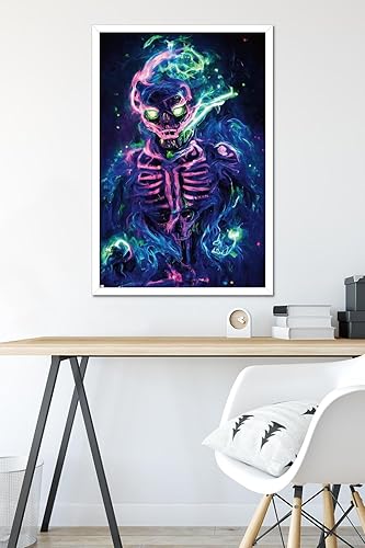 Miniatura 6 de Trends International Wumples - Póster de pared de esqueleto neón, 22.37 x 34.00 pulgadas, versión enmarcada en blanco