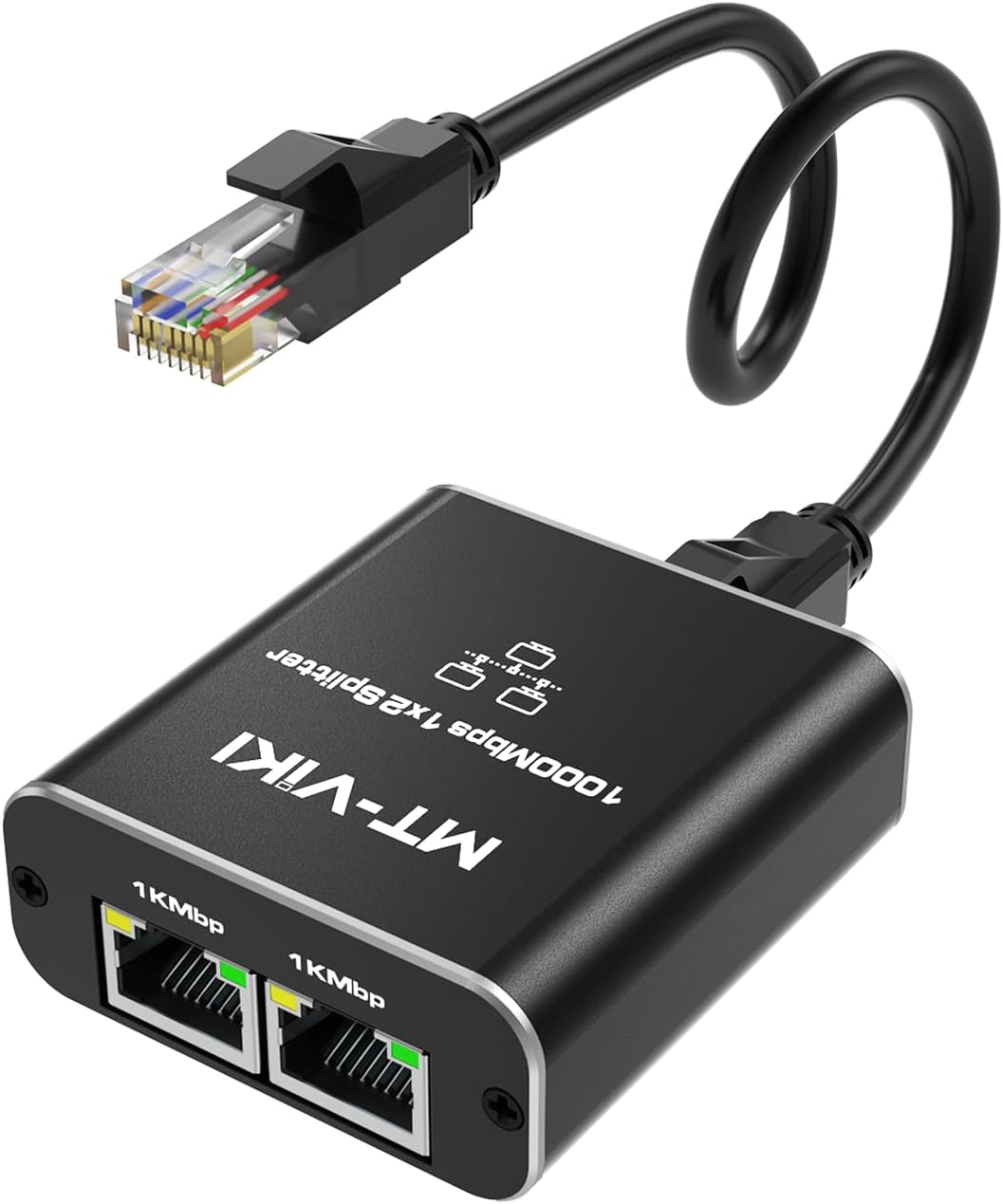 MTVIKI 1 auf 2 LAN Splitter 2 Port RJ45 Netzwerkverteiler Netzwerk