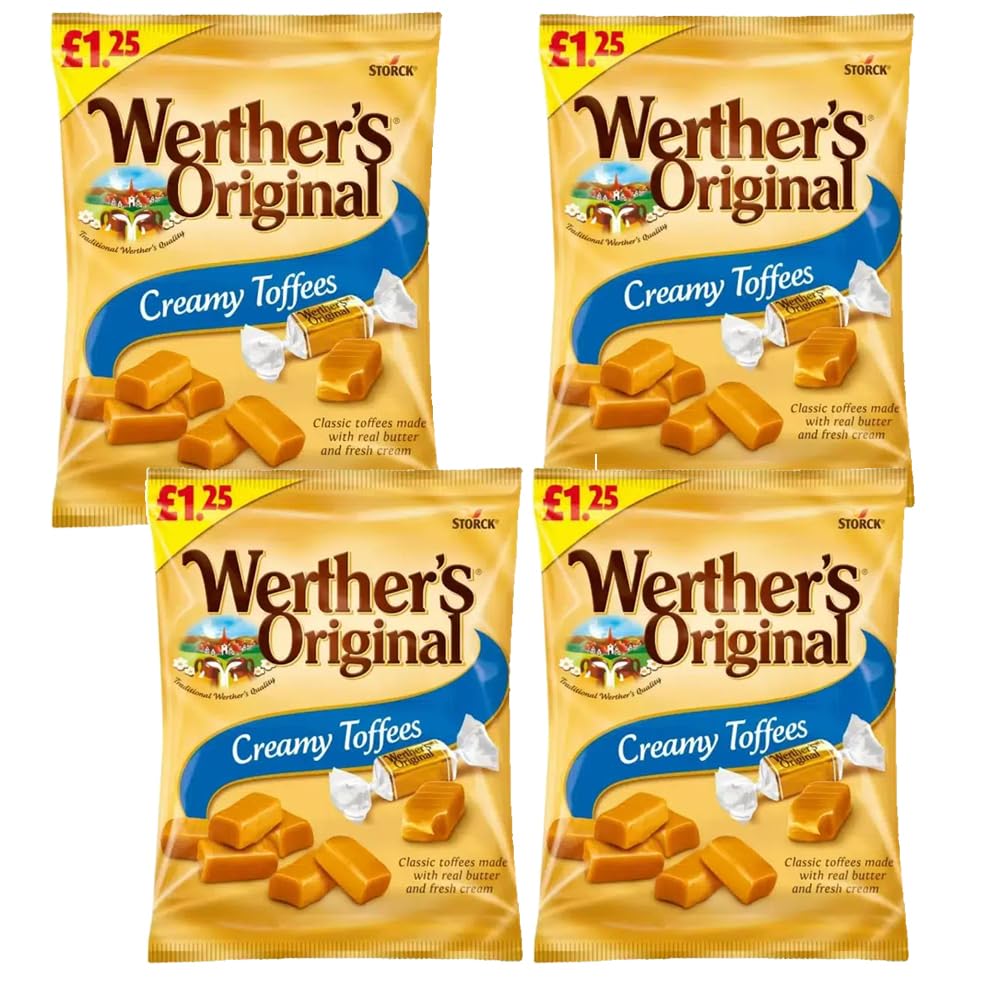 Werthers Original Sugar Free Creamy Toffees 65g (4 Packs)