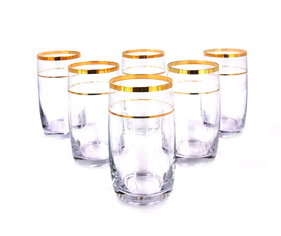 Bohemia6 Pieces Gold Plated 380 ml Tumbler