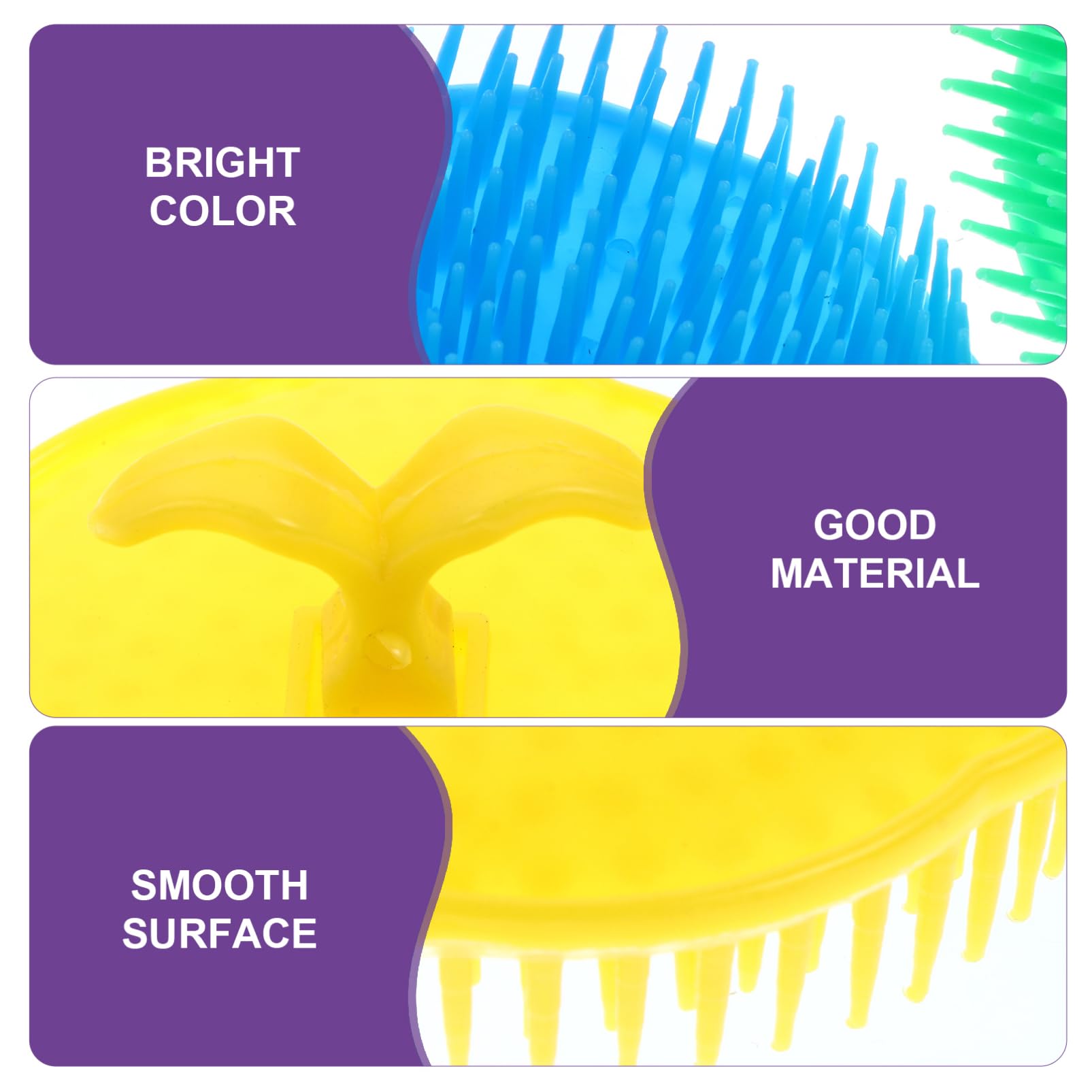 Beaupretty Cepillo de Masaje Creativo para Cuero Cabelludo y Cabello, 12 Piezas, Plástico Ligero Diseño de Clip de Mano para Eliminar Suciedad Endurecida y Uso en Lavado de Color Aleatorio
