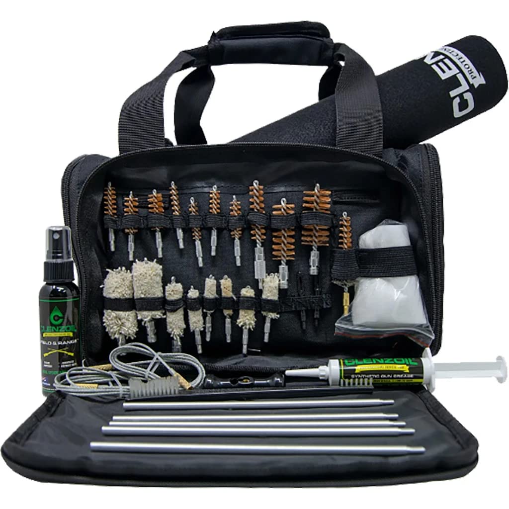 Field & Range Universal Gun Cleaning Kit Range Bag | Rifle, Shotgun & Pistol Cleaning Kit | Includes CLP, Grease, Brushes, Patches, Mops, Cleaning Mat, Tools & More!