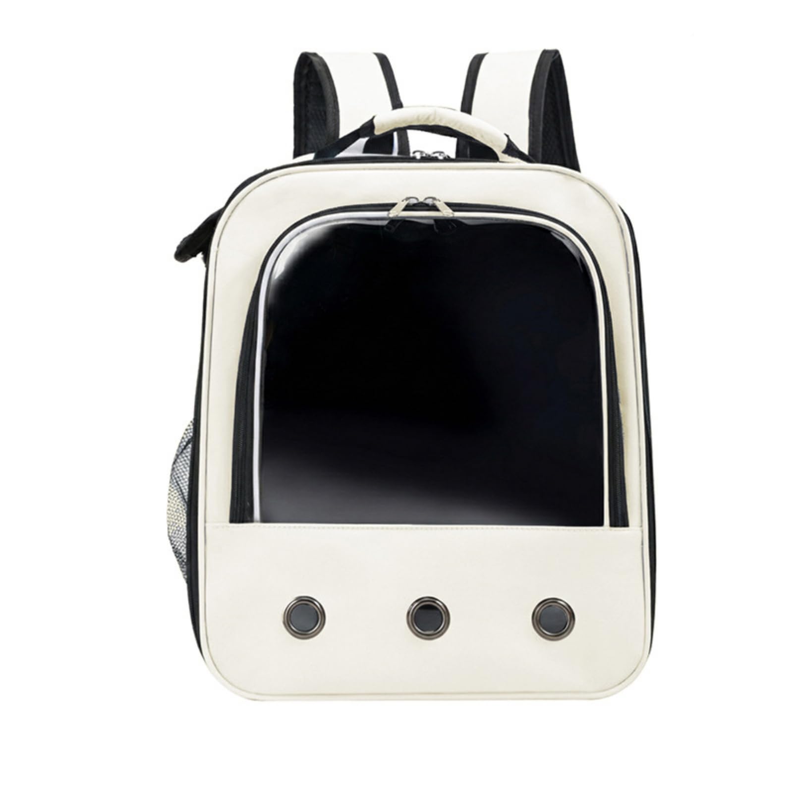 Zaino Trasportino Trasparente Trasportino con Oblò Ventilato Borsa per Cani Piccoli, Veterinario, Bianco