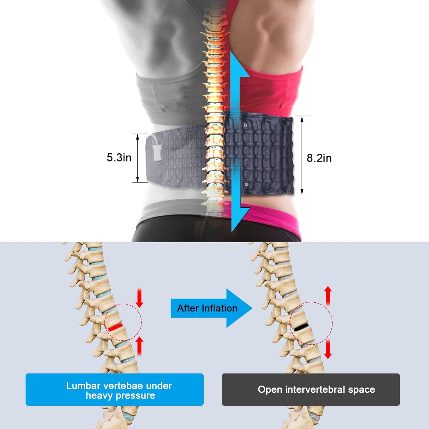 HEYOUTH Lumbara pas dekompresyjny pas lędźwiowy
