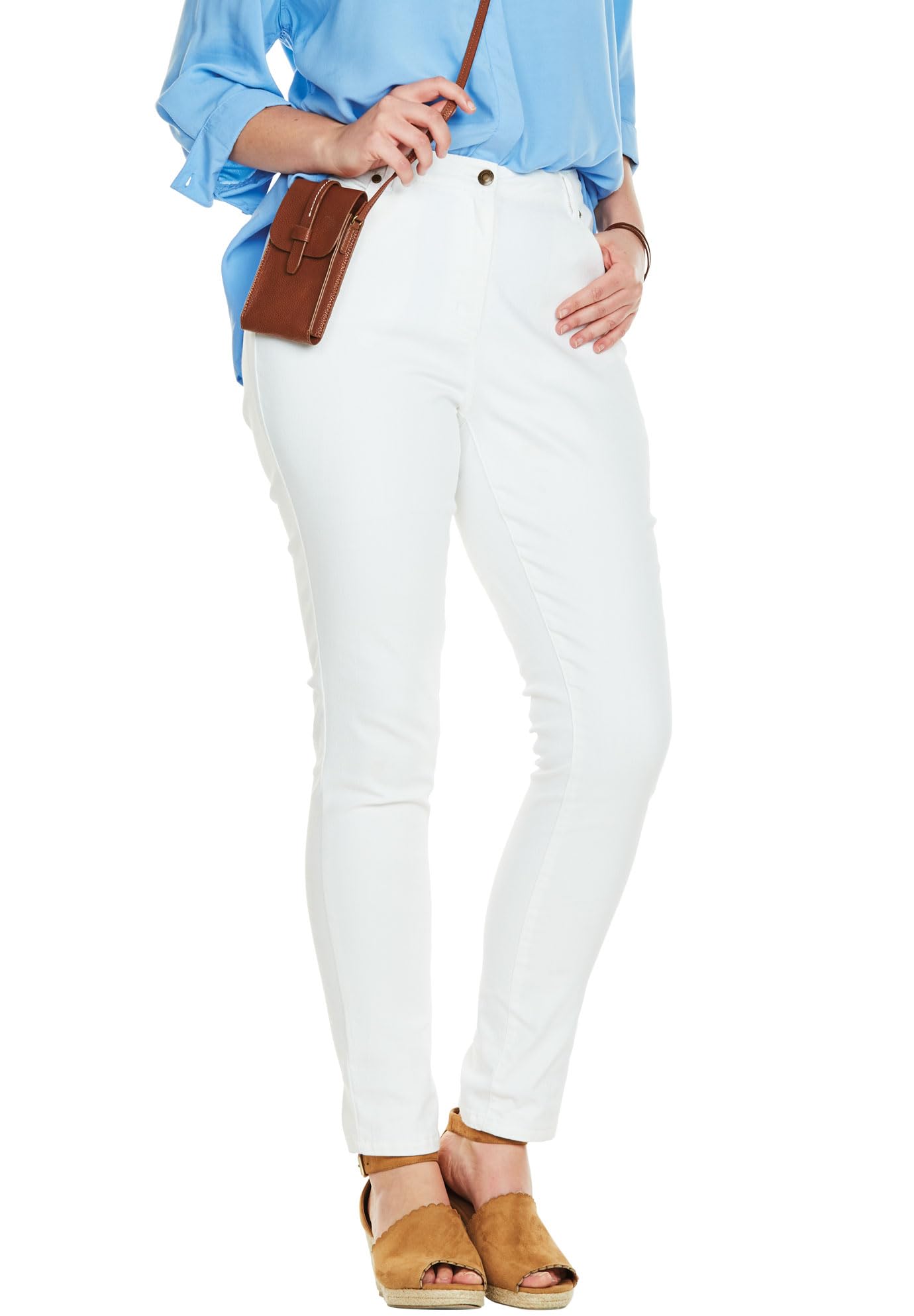 Woman Within Plus Size Stretch-Denim Slim-Leg Five-Pocket Jeans