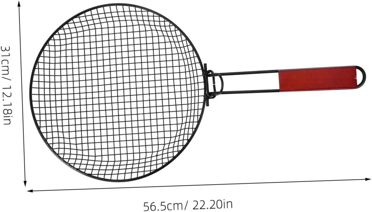 Cabilock 2pcs Stainless Steel Grill Basket with Handle Foldable Round Bbq Tray for Fish Vegetables for Outdoor Cooking Frying and Grilling for Camping and Bbq Events
