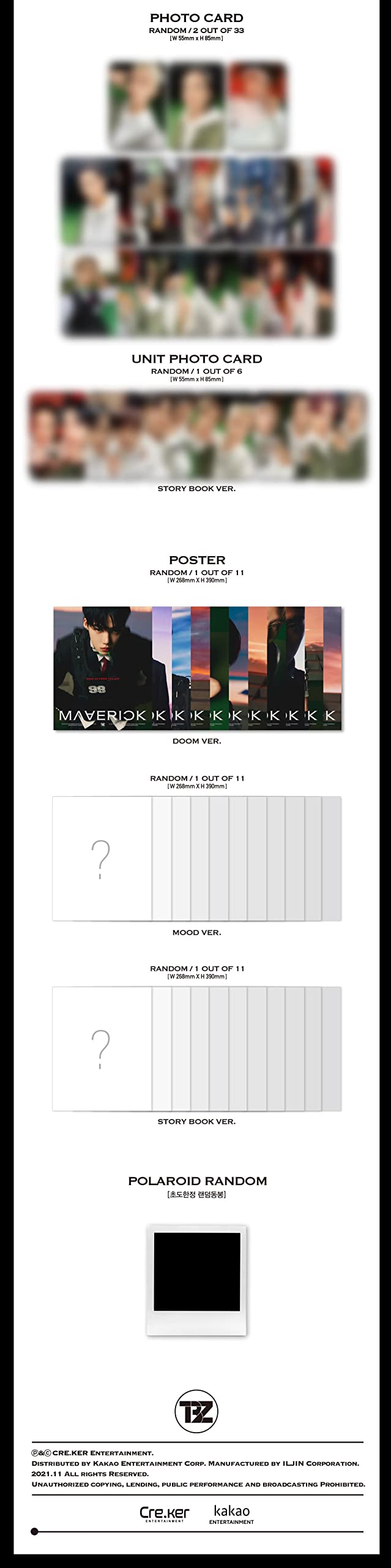 THE BOYZ - MAVERICK [RANDOM ver.] (3rd Single Album) 1Album+BolsVos K-POP Webzine (22p), Decorative Stickers, Photocards
